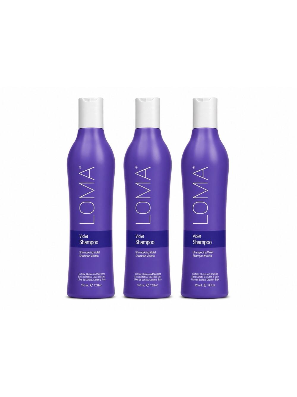 3 Pack LOMA Violet Shampoo 12 fl oz / 355 mL Sulfate Free Color Care